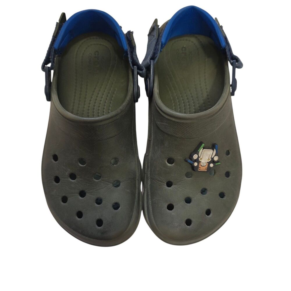 Crocs Classic Clogs‎ Kids Green Blue Comfort Shoes Jibbitz Charm Size M6 W8
